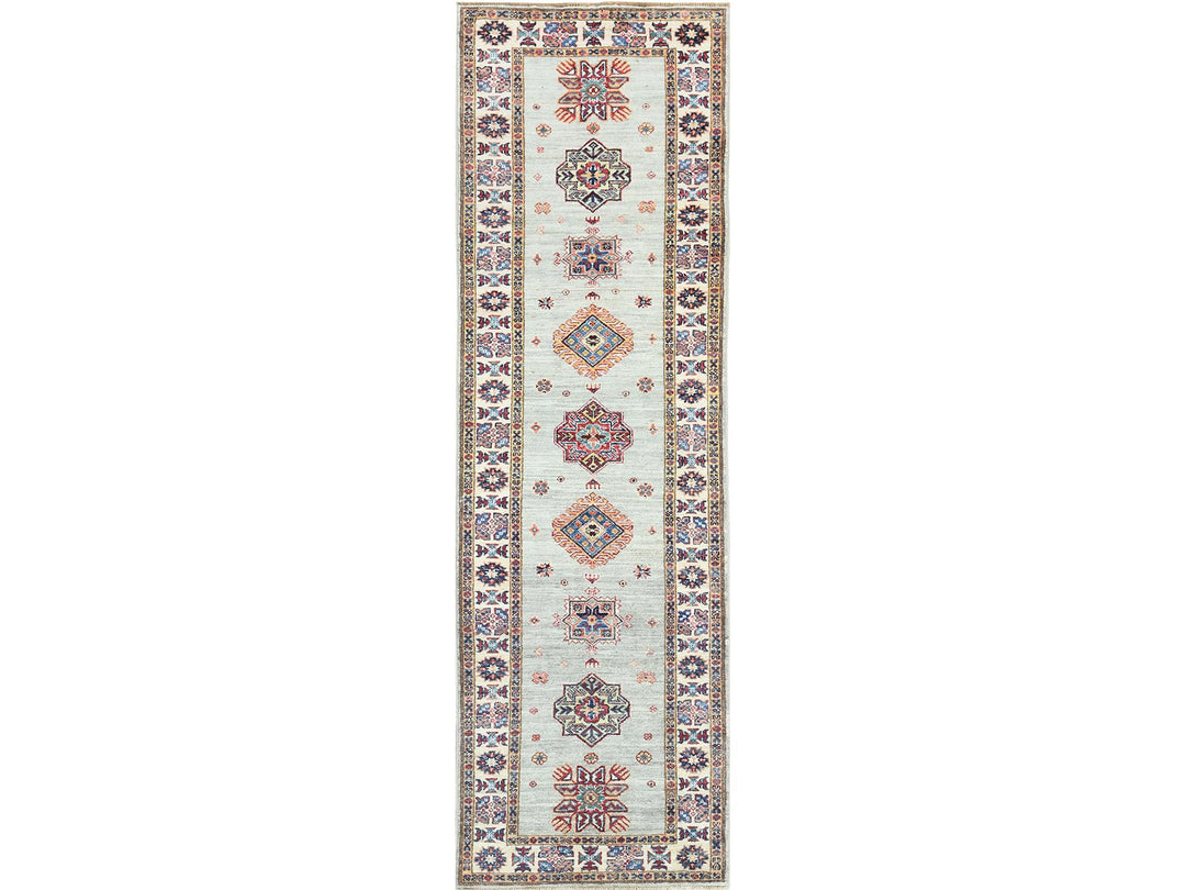 2'7" x 8'5" New Hand Knotted Grey Wool Runner Oriental Rug - MOA10282732