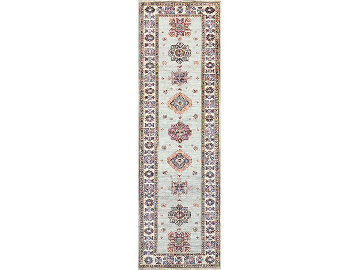 2'7" x 8'5" New Hand Knotted Grey Wool Runner Oriental Rug - MOA10282732