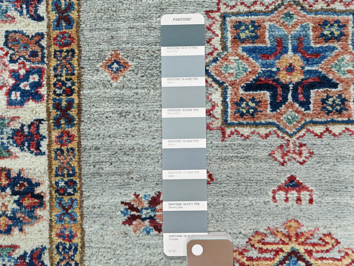 2'7" x 8'5" New Hand Knotted Grey Wool Runner Oriental Rug - MOA10282732