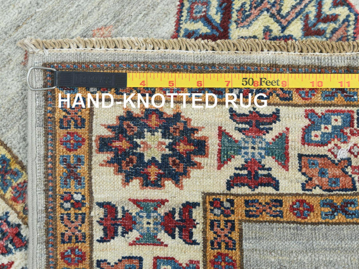 2'7" x 8'5" New Hand Knotted Grey Wool Runner Oriental Rug - MOA10282732