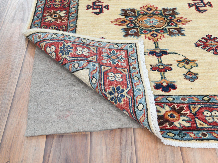 2'7" x 8'6" New Hand Knotted Ivory Wool Runner Oriental Rug - MOA10282733