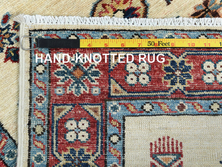 2'7" x 8'6" New Hand Knotted Ivory Wool Runner Oriental Rug - MOA10282733