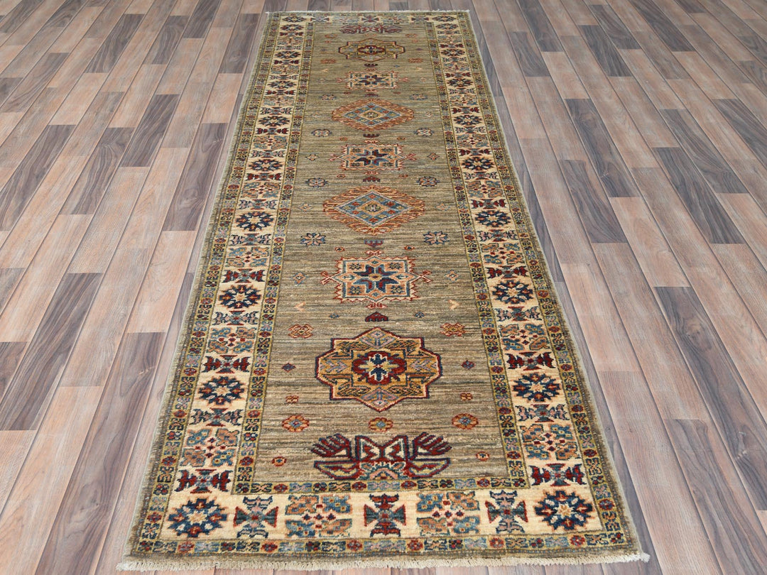2'10" x 8'3" New Hand Knotted Brown Wool Runner Oriental Rug - MOA10282736