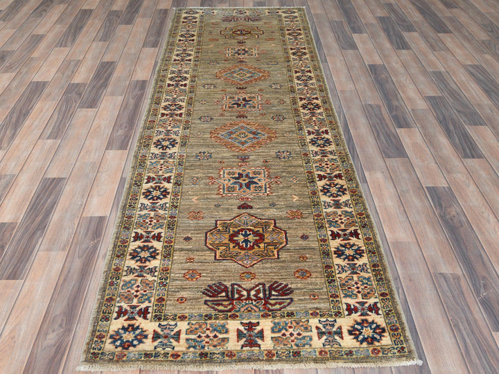 2'10" x 8'3" New Hand Knotted Brown Wool Runner Oriental Rug - MOA10282736