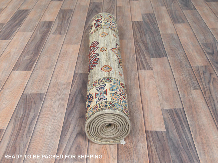 2'10" x 8'3" New Hand Knotted Brown Wool Runner Oriental Rug - MOA10282736