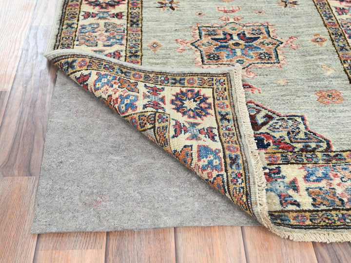 2'5" x 8'6" New Hand Knotted Grey Wool Runner Oriental Rug - MOA10282740