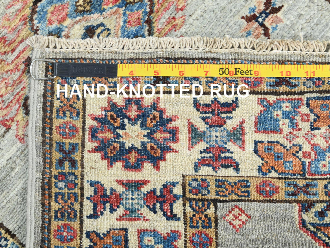 2'5" x 8'6" New Hand Knotted Grey Wool Runner Oriental Rug - MOA10282740