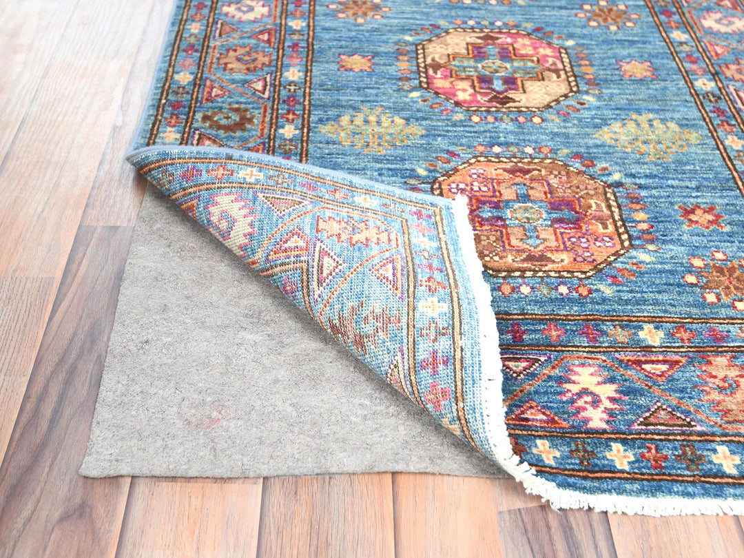 2'7" x 9'9" New Hand Knotted Blue Wool Runner Oriental Rug - MOA10282893