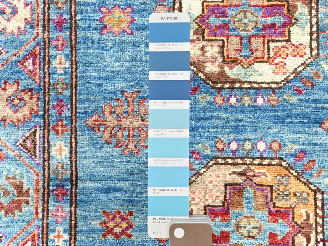 2'7" x 9'9" New Hand Knotted Blue Wool Runner Oriental Rug - MOA10282893
