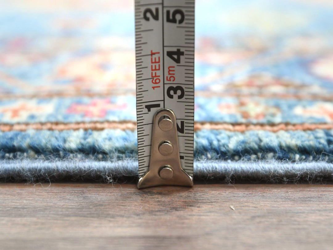 2'7" x 9'9" New Hand Knotted Blue Wool Runner Oriental Rug - MOA10282893