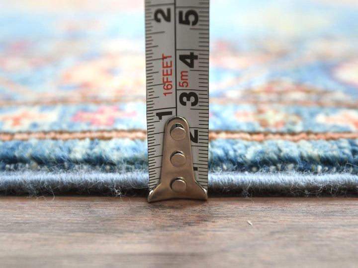 2'7" x 9'9" New Hand Knotted Blue Wool Runner Oriental Rug - MOA10282893