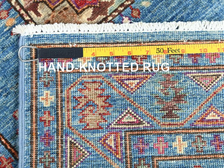 2'7" x 9'9" New Hand Knotted Blue Wool Runner Oriental Rug - MOA10282893