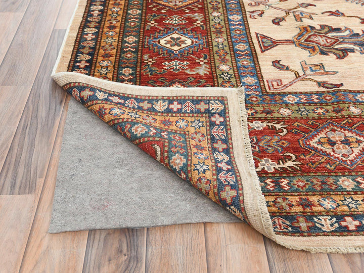 8'10" x 11'9" New Hand Knotted Ivory Wool Rectangle Oriental Rug - MOA10282899