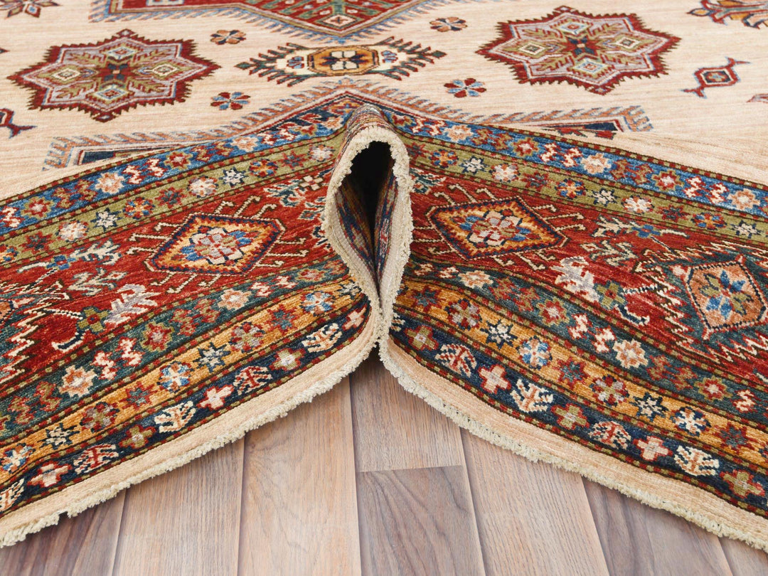 8'10" x 11'9" New Hand Knotted Ivory Wool Rectangle Oriental Rug - MOA10282899