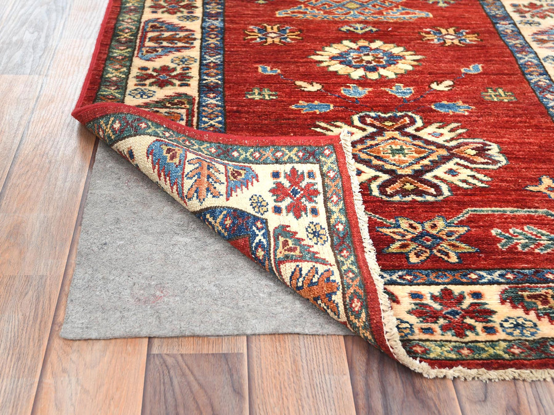 2'10" x 11'7" New Hand Knotted Red Wool Runner Oriental Rug - MOA10282905