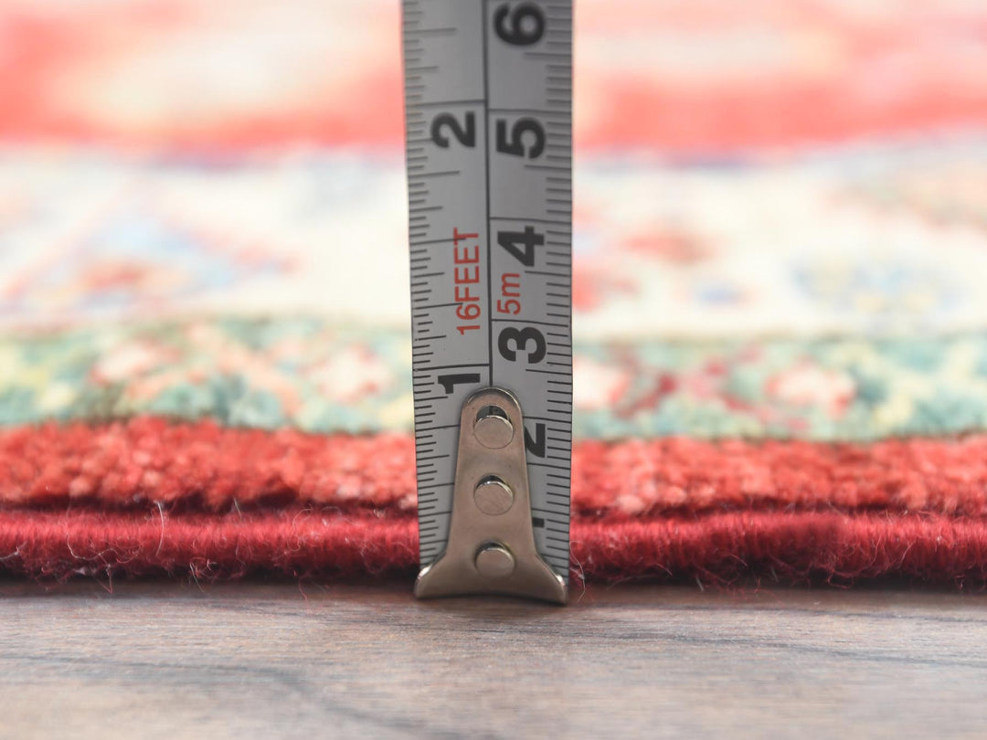 2'10" x 11'7" New Hand Knotted Red Wool Runner Oriental Rug - MOA10282905