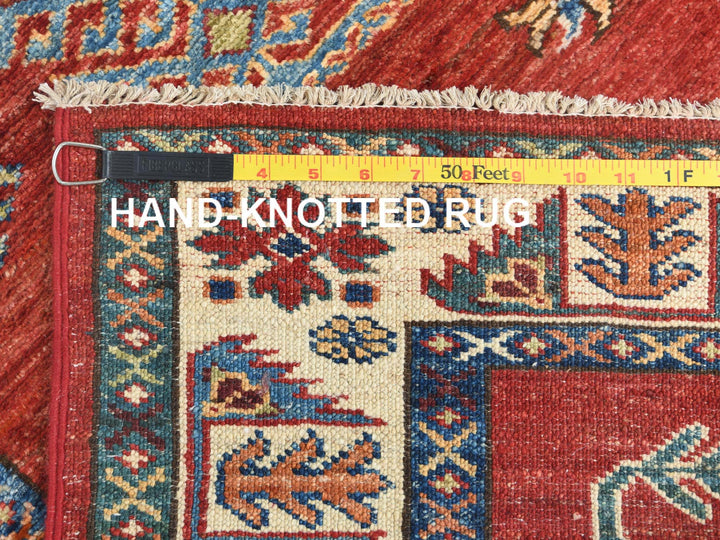 2'10" x 11'7" New Hand Knotted Red Wool Runner Oriental Rug - MOA10282905