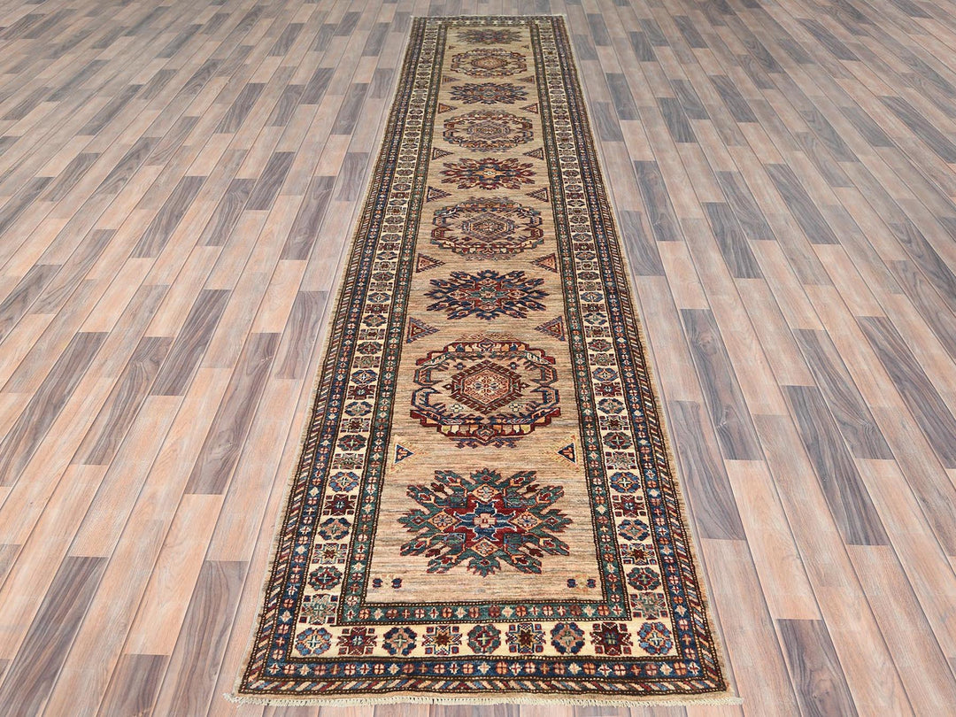 3'0" x 13'6" New Hand Knotted Brown Wool Runner Oriental Rug - MOA10282911