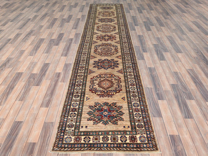 3'0" x 13'6" New Hand Knotted Brown Wool Runner Oriental Rug - MOA10282911