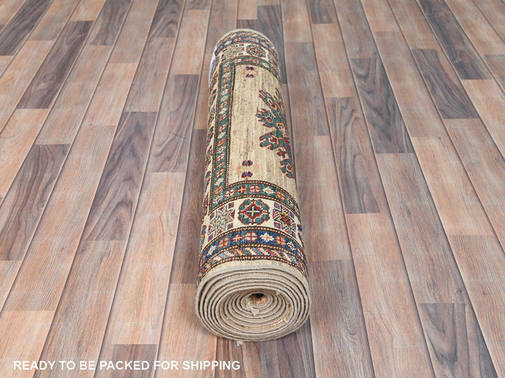 3'0" x 13'6" New Hand Knotted Brown Wool Runner Oriental Rug - MOA10282911