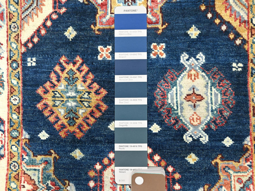 3'0" x 18'6" New Hand Knotted Blue Wool Runner Oriental Rug - MOA10282946