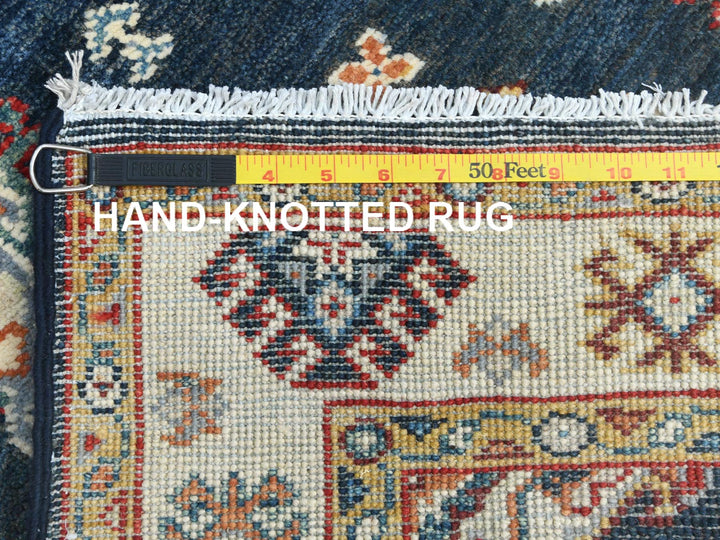 3'0" x 18'6" New Hand Knotted Blue Wool Runner Oriental Rug - MOA10282946