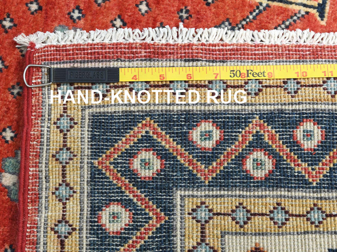 4'0" x 5'9" New Hand Knotted Red Wool Rectangle Oriental Rug - MOA10282949