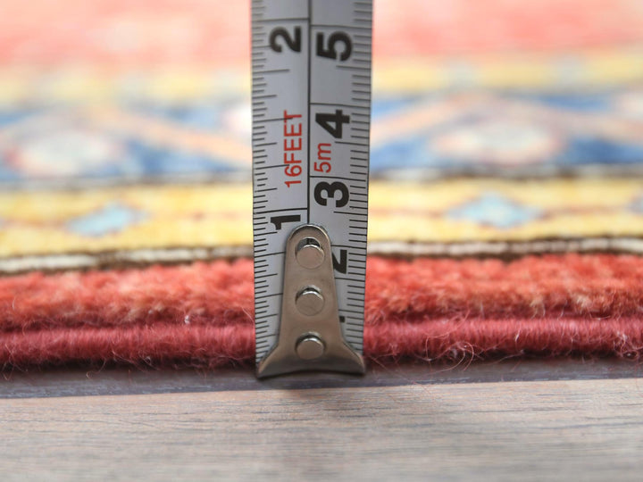 4'0" x 5'9" New Hand Knotted Red Wool Rectangle Oriental Rug - MOA10282950