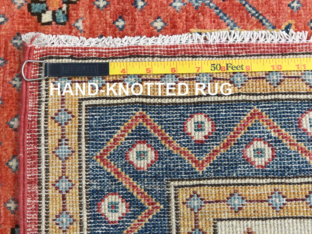 4'0" x 5'9" New Hand Knotted Red Wool Rectangle Oriental Rug - MOA10282950