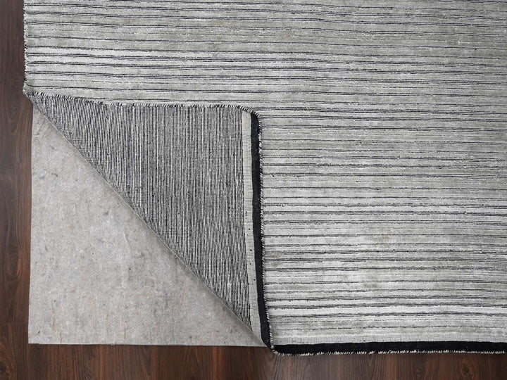 10'0" x 14'0" New Hand Loomed Brown Wool & Silk Rectangle Oriental Rug - MOA10284165