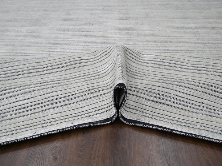 12'1" x 15'1" New Hand Loomed Ivory Wool & Silk Rectangle Oriental Rug - MOA10284168