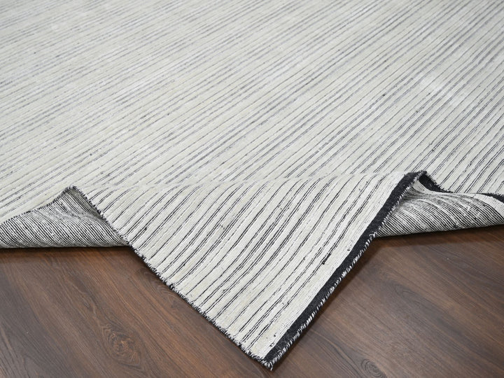 12'1" x 15'1" New Hand Loomed Ivory Wool & Silk Rectangle Oriental Rug - MOA10284168