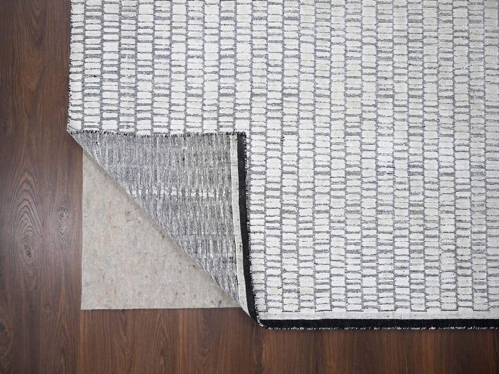 12'4" x 15'0" New Hand Loomed Ivory Wool & Silk Rectangle Oriental Rug - MOA10284170