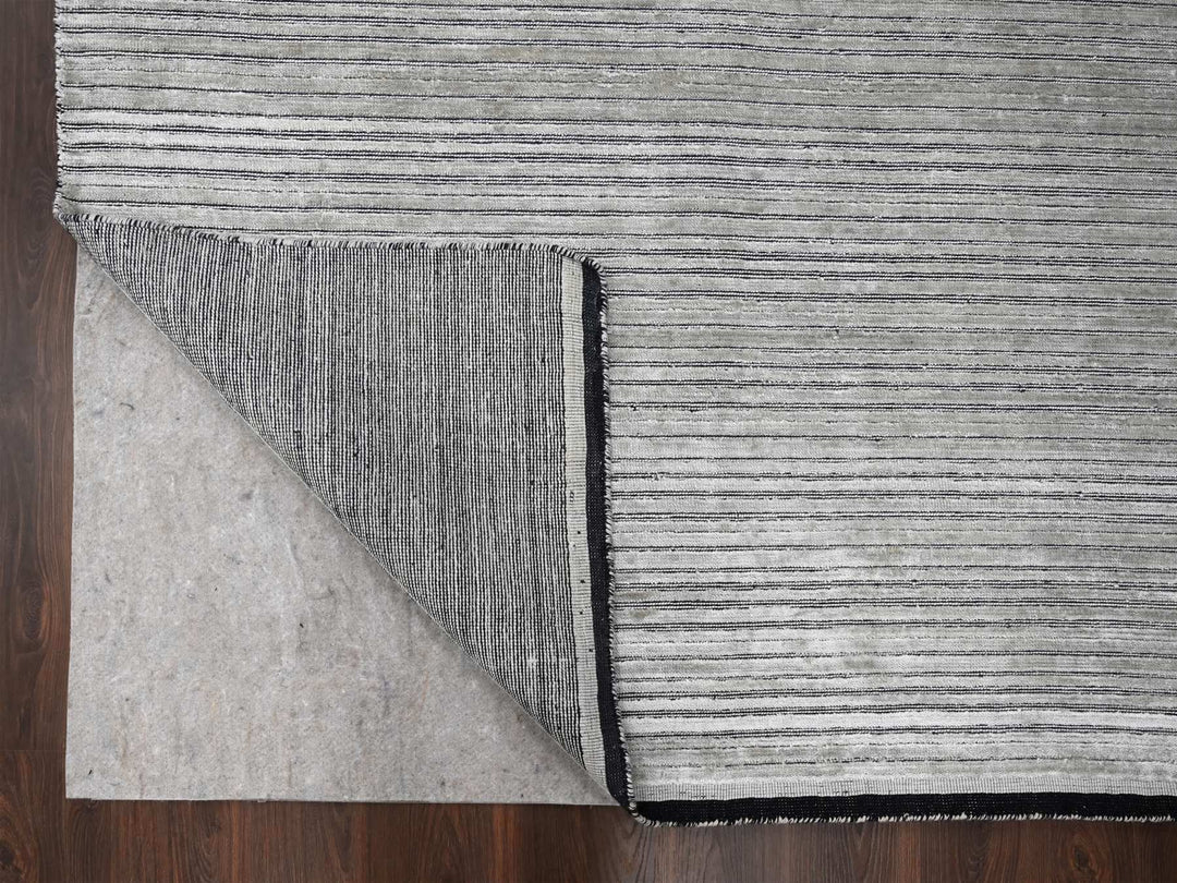 10'0" x 14'0" New Hand Loomed Brown Wool & Silk Rectangle Oriental Rug - MOA10284196