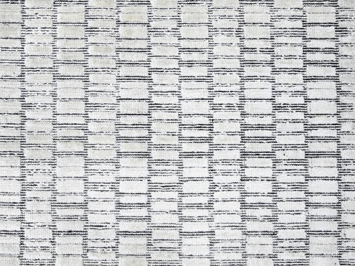 9'0" x 12'2" New Hand Loomed Ivory Wool & Silk Rectangle Oriental Rug - MOA10284225