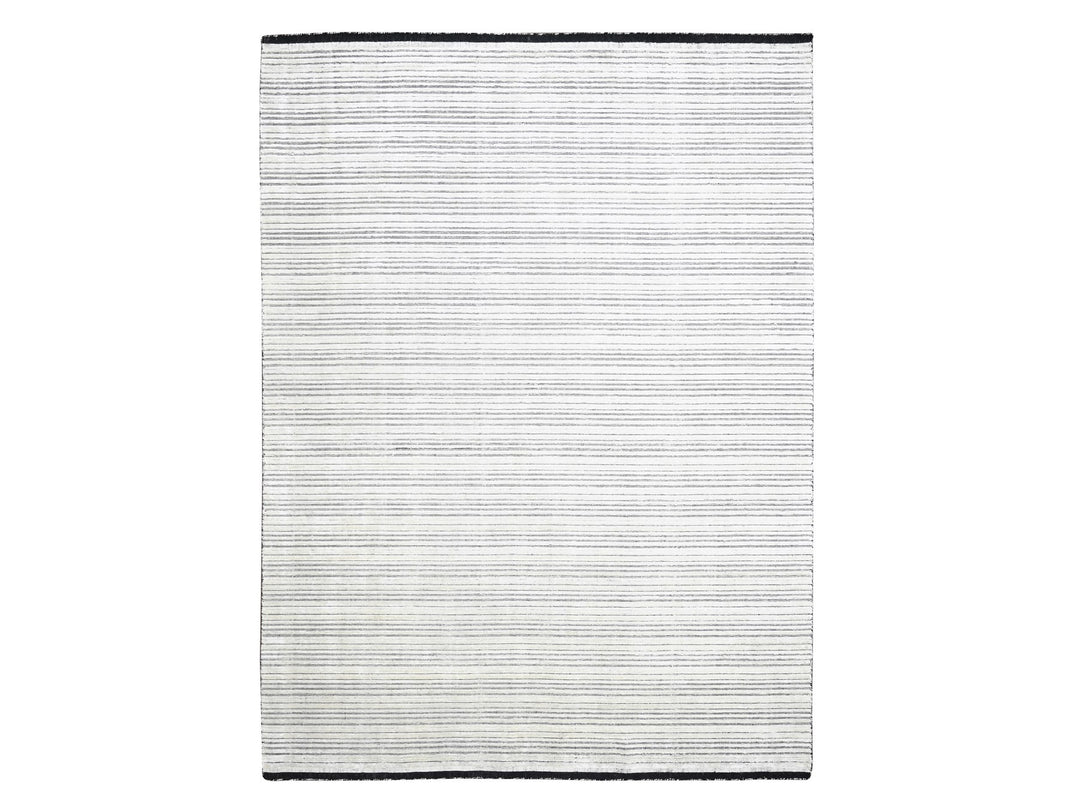 9'0" x 12'1" New Hand Loomed Ivory Wool & Silk Rectangle Oriental Rug - MOA10284279