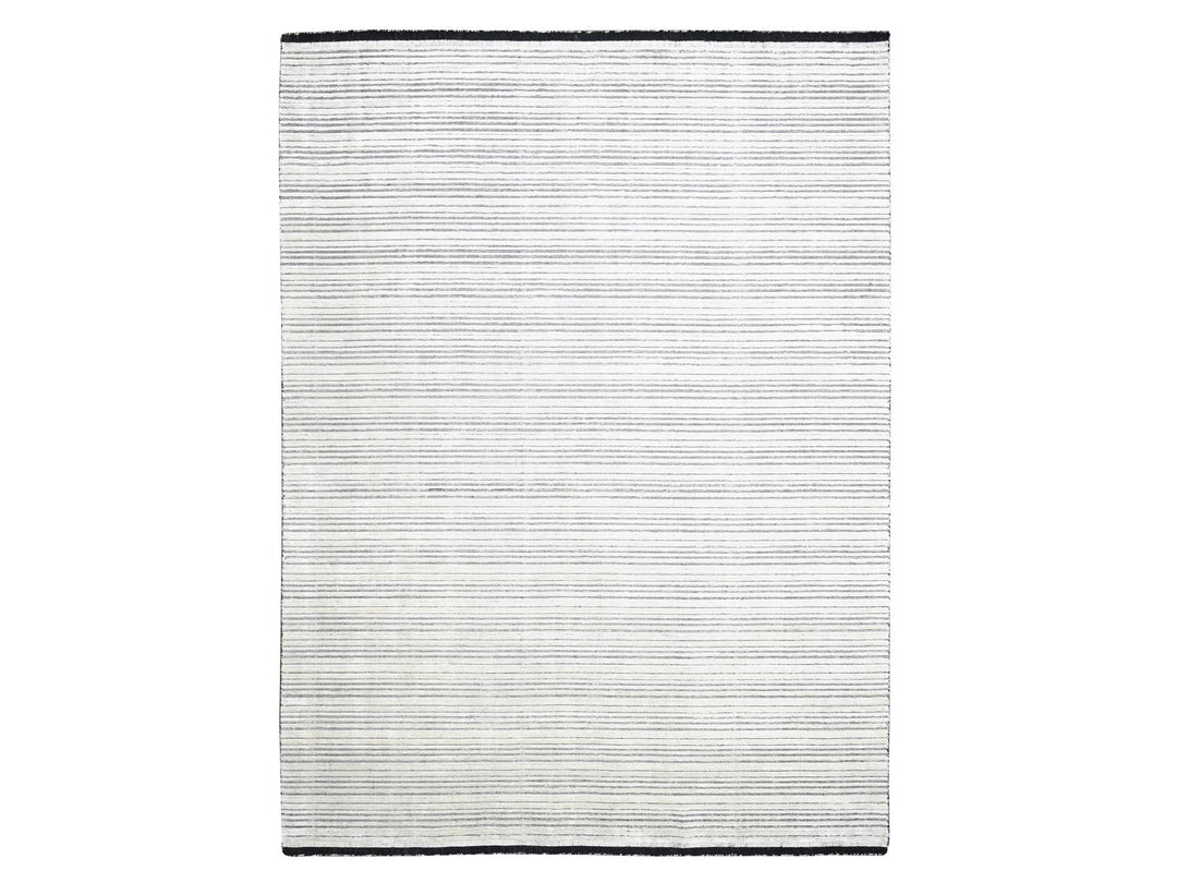 9'0" x 12'1" New Hand Loomed Ivory Wool & Silk Rectangle Oriental Rug - MOA10284280