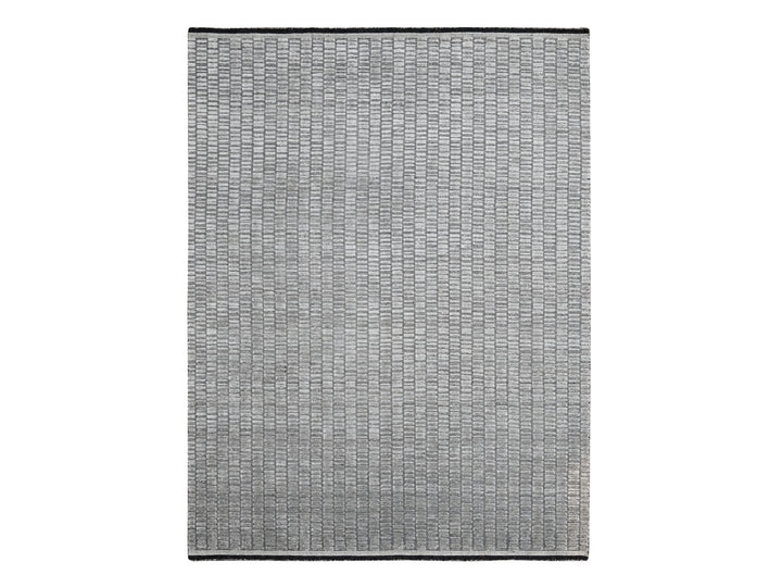 7'10" x 10'0" New Hand Loomed Grey Wool and Plant based Silk Rectangle Oriental Rug - MOA10284297