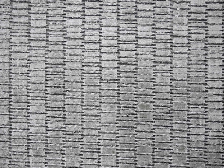 7'10" x 10'0" New Hand Loomed Grey Wool and Plant based Silk Rectangle Oriental Rug - MOA10284297