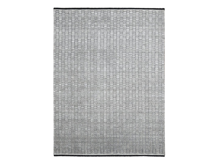 7'10" x 10'0" New Hand Loomed Grey Wool and Plant based Silk Rectangle Oriental Rug - MOA10284307