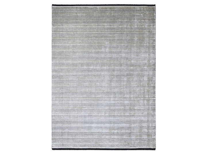 9'1" x 12'1" New Hand Loomed Brown Wool and Plant based Silk Rectangle Oriental Rug - MOA10284347