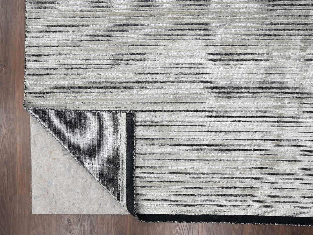 9'1" x 12'1" New Hand Loomed Brown Wool and Plant based Silk Rectangle Oriental Rug - MOA10284347