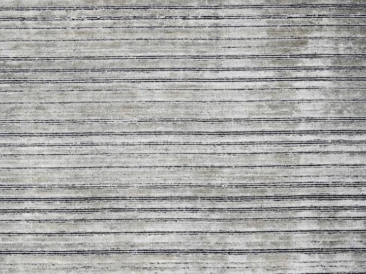 9'1" x 12'1" New Hand Loomed Brown Wool and Plant based Silk Rectangle Oriental Rug - MOA10284347