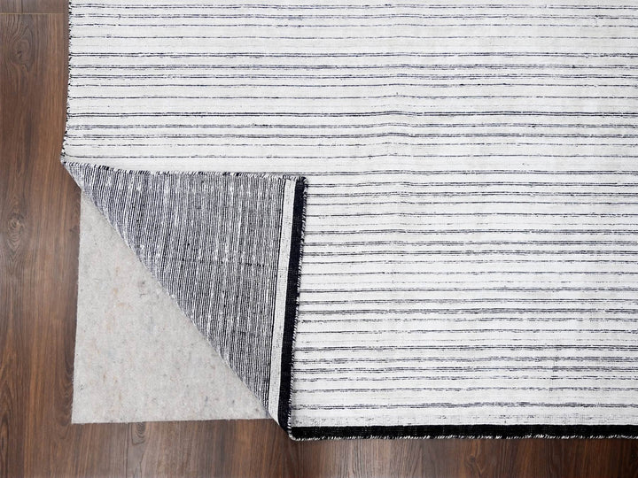 8'0" x 10'0" New Hand Loomed Ivory Wool and Plant based Silk Rectangle Oriental Rug - MOA10284349