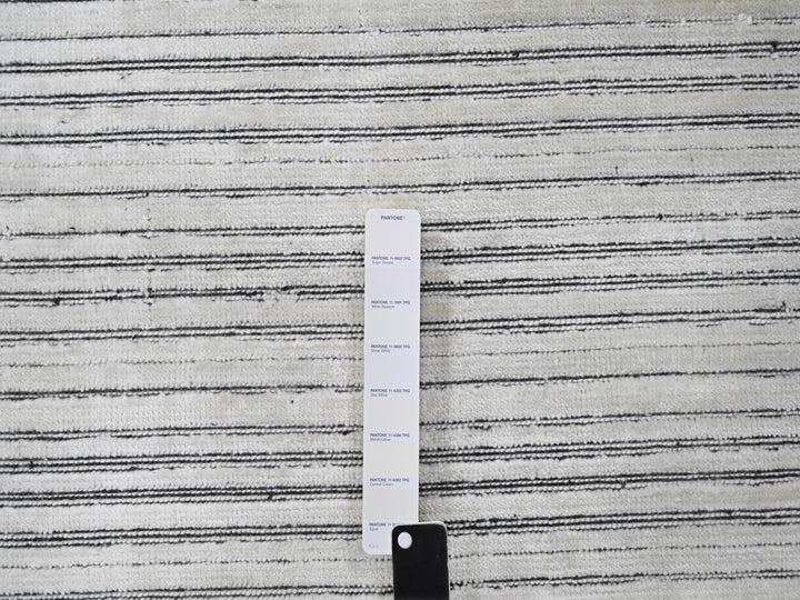 12'2" x 15'0" New Hand Loomed Ivory Wool and Plant based Silk Rectangle Oriental Rug - MOA10284394