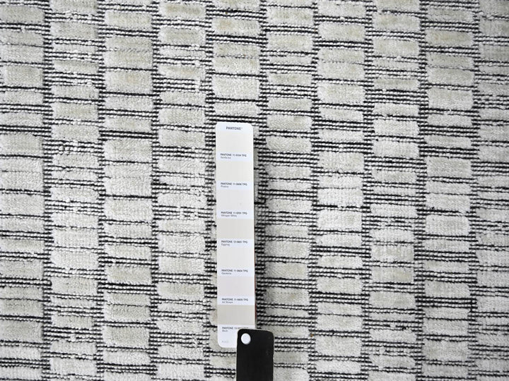 9'0" x 12'1" New Hand Loomed Ivory Wool and Plant based Silk Rectangle Oriental Rug - MOA10284412