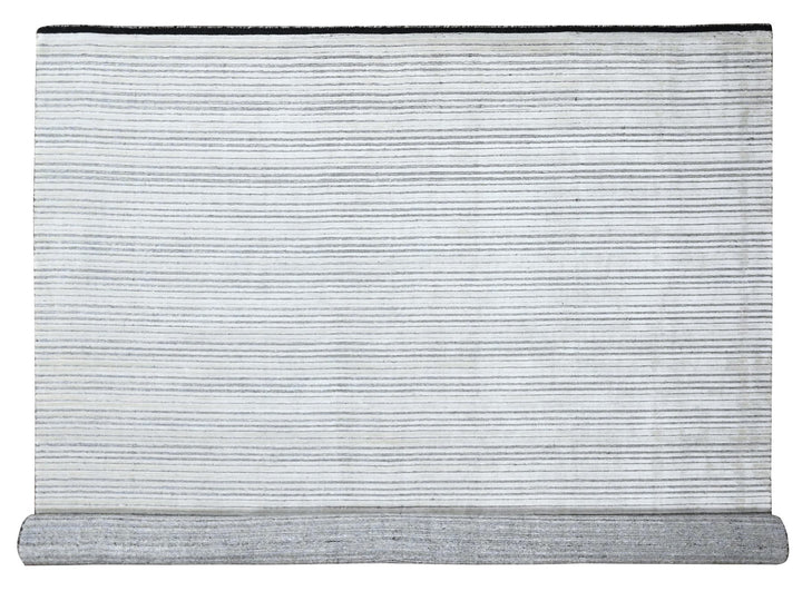 14'0" x 16'0" New Hand Loomed Ivory Wool & Silk Rectangle Oriental Rug - MOA10284456