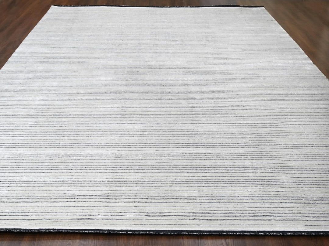 14'0" x 16'0" New Hand Loomed Ivory Wool & Silk Rectangle Oriental Rug - MOA10284456