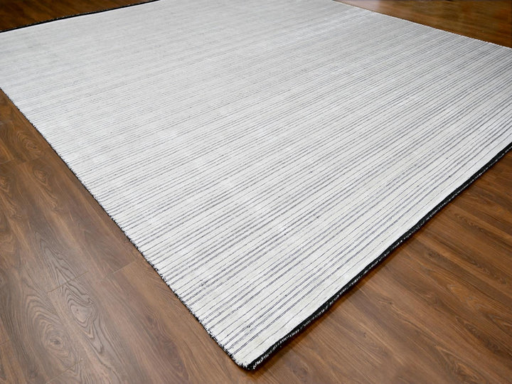 14'0" x 16'0" New Hand Loomed Ivory Wool & Silk Rectangle Oriental Rug - MOA10284456