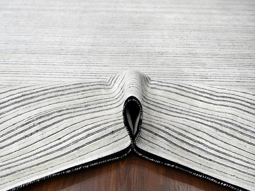 14'0" x 16'0" New Hand Loomed Ivory Wool & Silk Rectangle Oriental Rug - MOA10284456